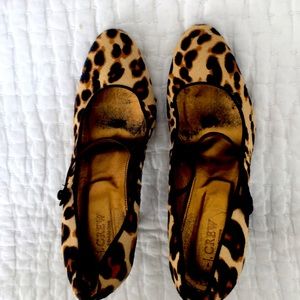 J. Crew Collection Calf-hair Leopard Mary Jane